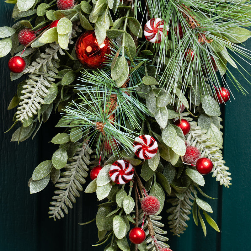 Candy Cane & Bauble Swag 48cm